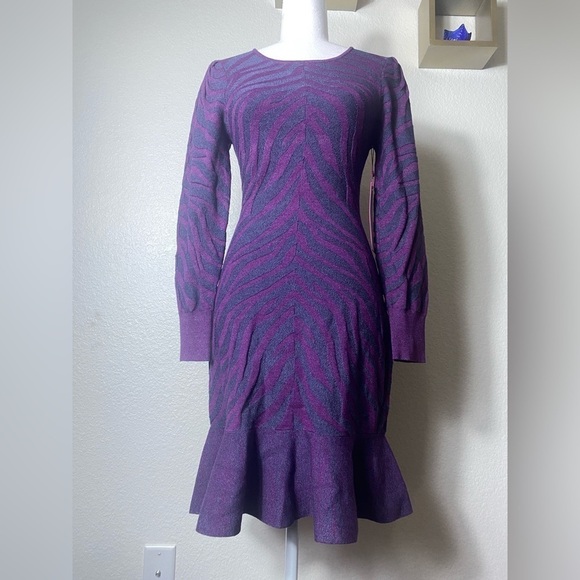 Parker Purple Long Sleeve Dress - Picture 1 of 8